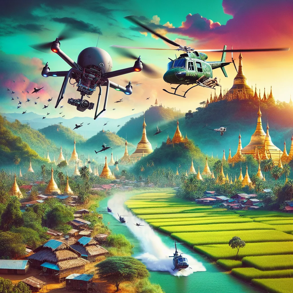 FPV Drone Collision Causes Helicopter Accident in Myanmar