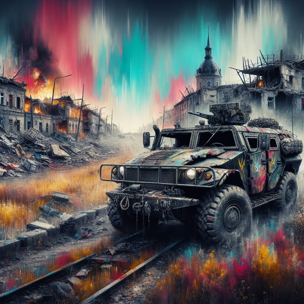 Heavily damaged MaxxPro rolls out of ambush in Ukraine