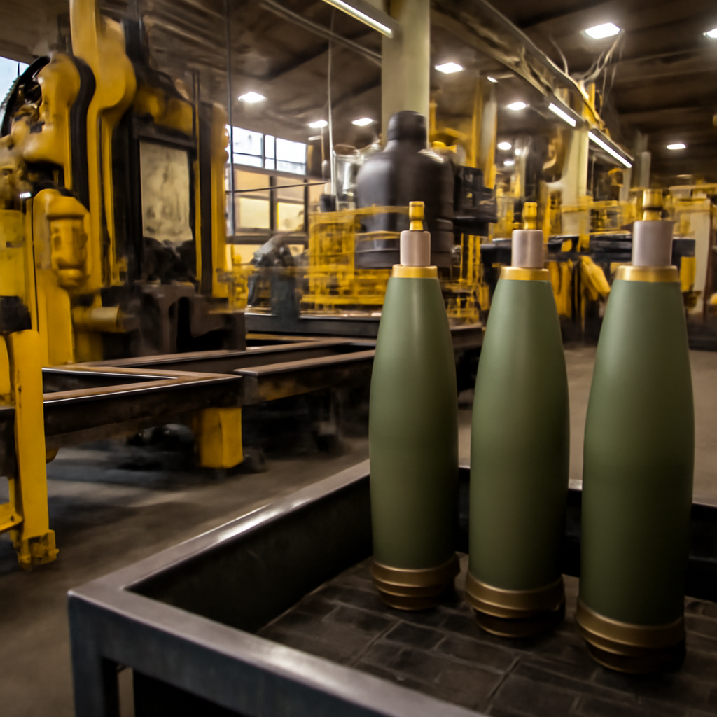 US Army munitions facility with industrial equipment and machinery in operation.