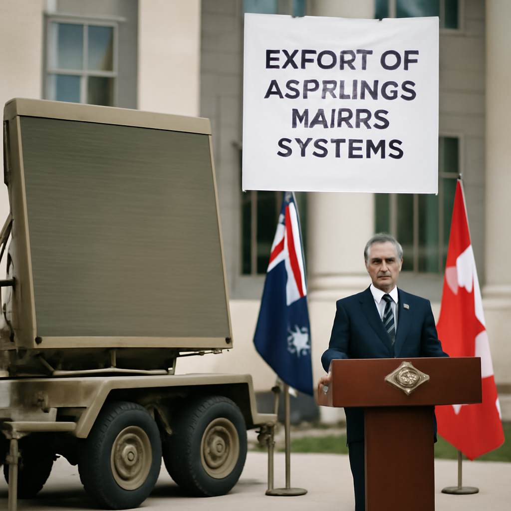 Government officials oversee large radar system at brightly-lit defense facility.