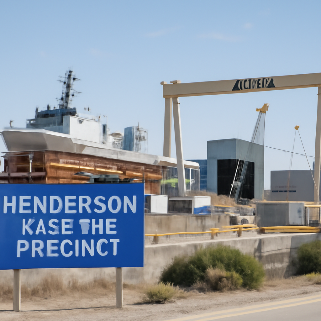Henderson Defence Precinct's industrial landscape and shipbuilding infrastructure in Western Australia.