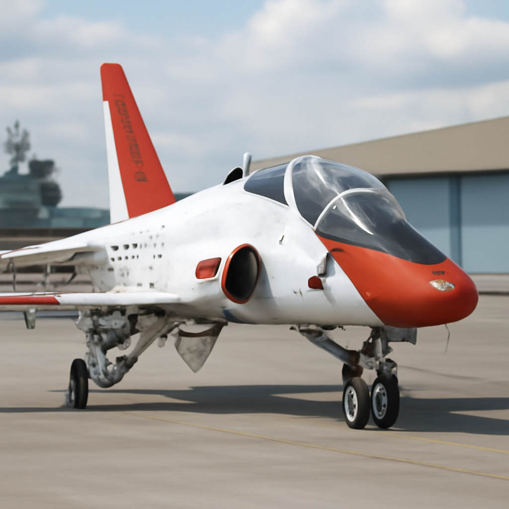 T-45 Jet Trainer aircraft on a runway or flight deck in bright daylight.