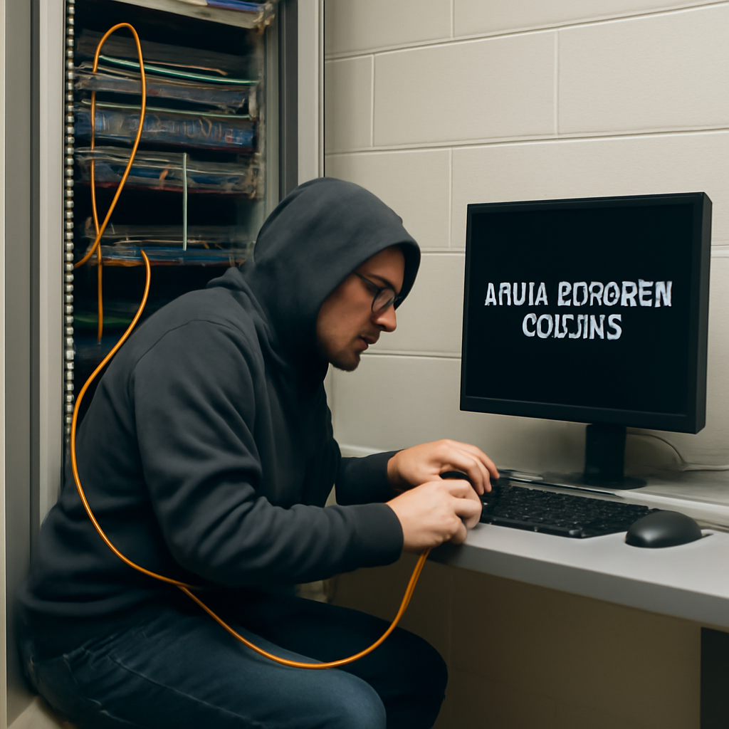 Low-privileged user accesses restricted network area, symbolizing vulnerability.