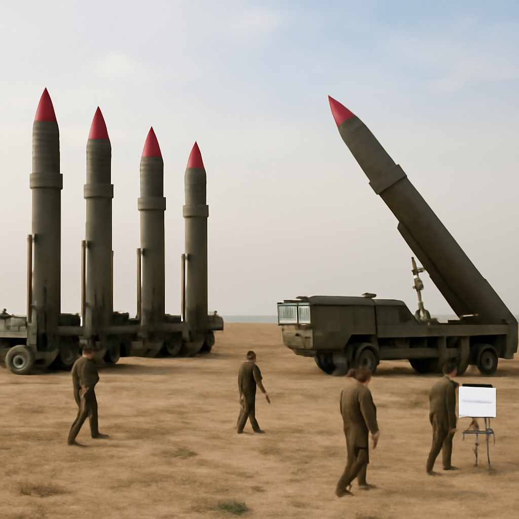Rows of missile launchers at a Chinese military base.