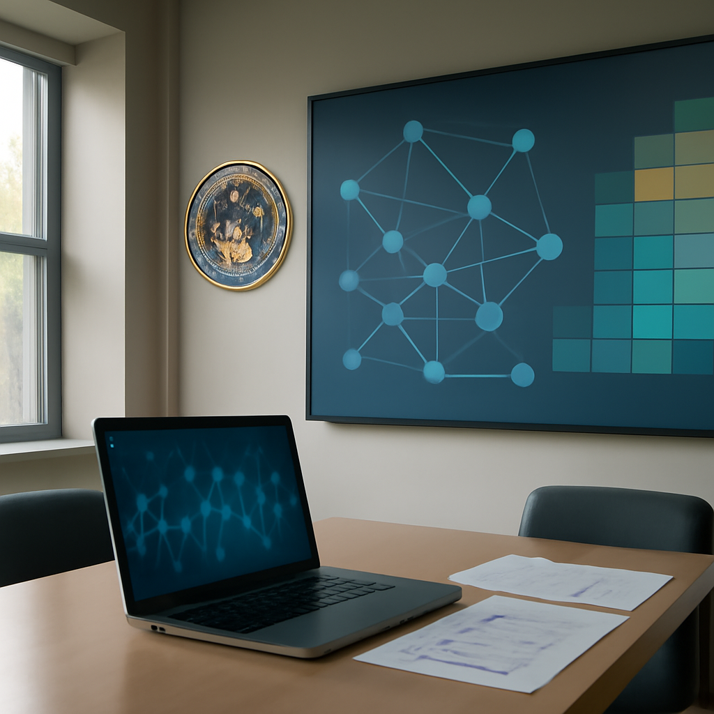 Federal cybersecurity team in a bright, secure operations center with a large window.