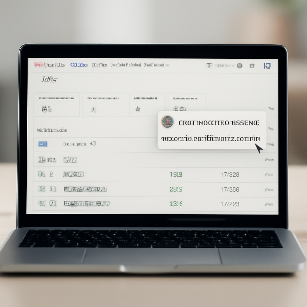 GitLab project dashboard on laptop with cursor over email button and partially obscured email address.