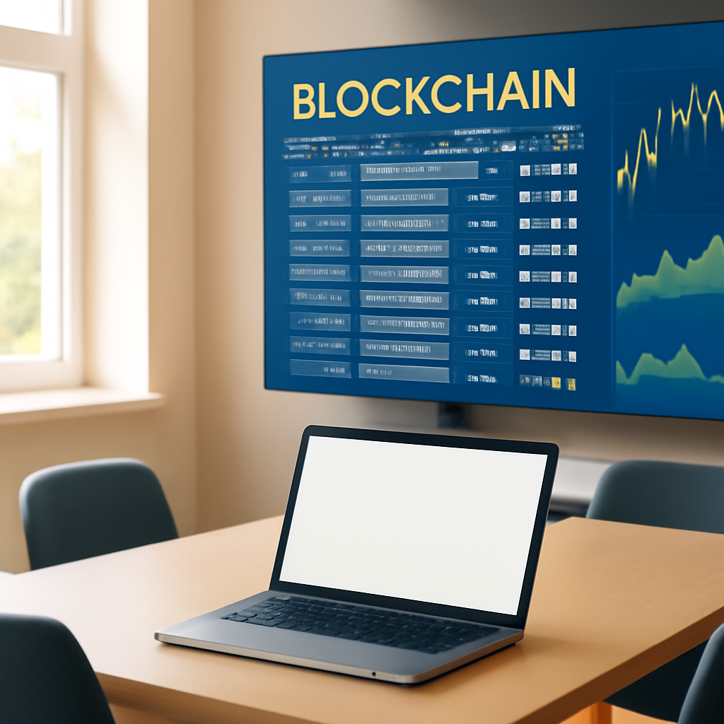 Cryptocurrency trading platform with screens and empty workspace.
