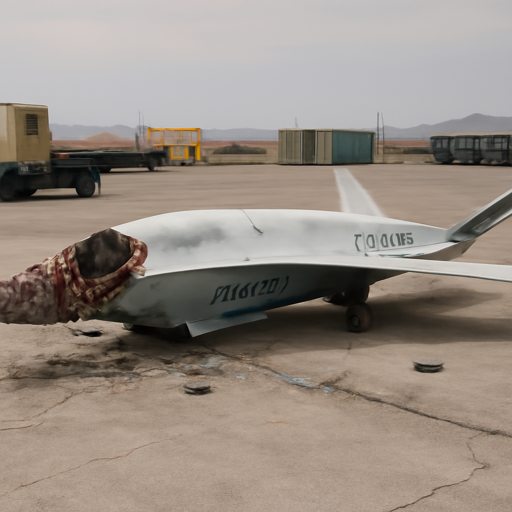 Damaged Kratos Valkyrie drone lies on deserted Utah test range runway.