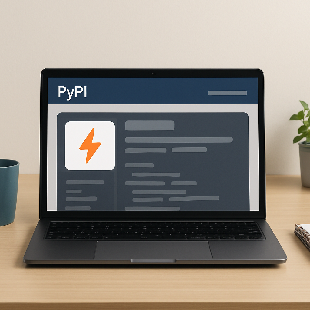 Laptop workstation with PyTorch Lightning package terminal open, displaying code on a neutral background.