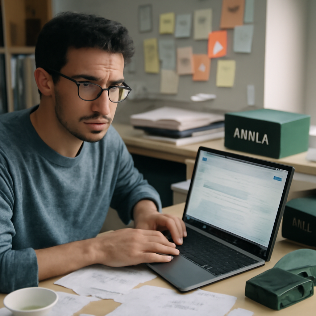 Cybersecurity researcher working at cluttered desk with laptop and Linux devices nearby.