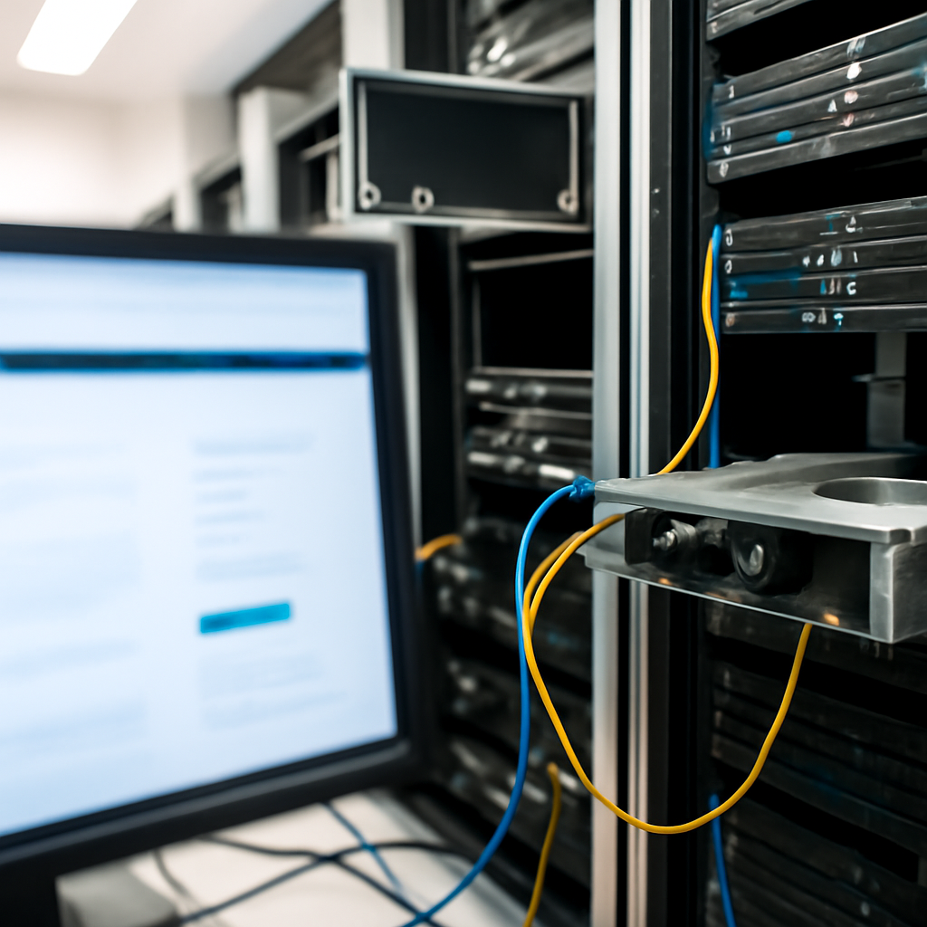 Rows of servers and equipment in a data center, some partially disassembled.