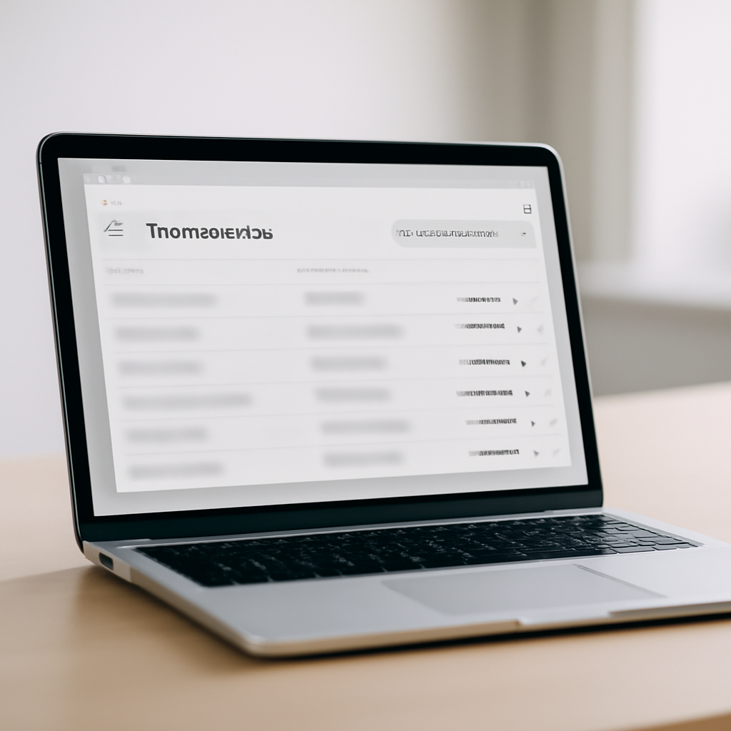 Laptop screen displays browser password manager in bright, neutral setting.