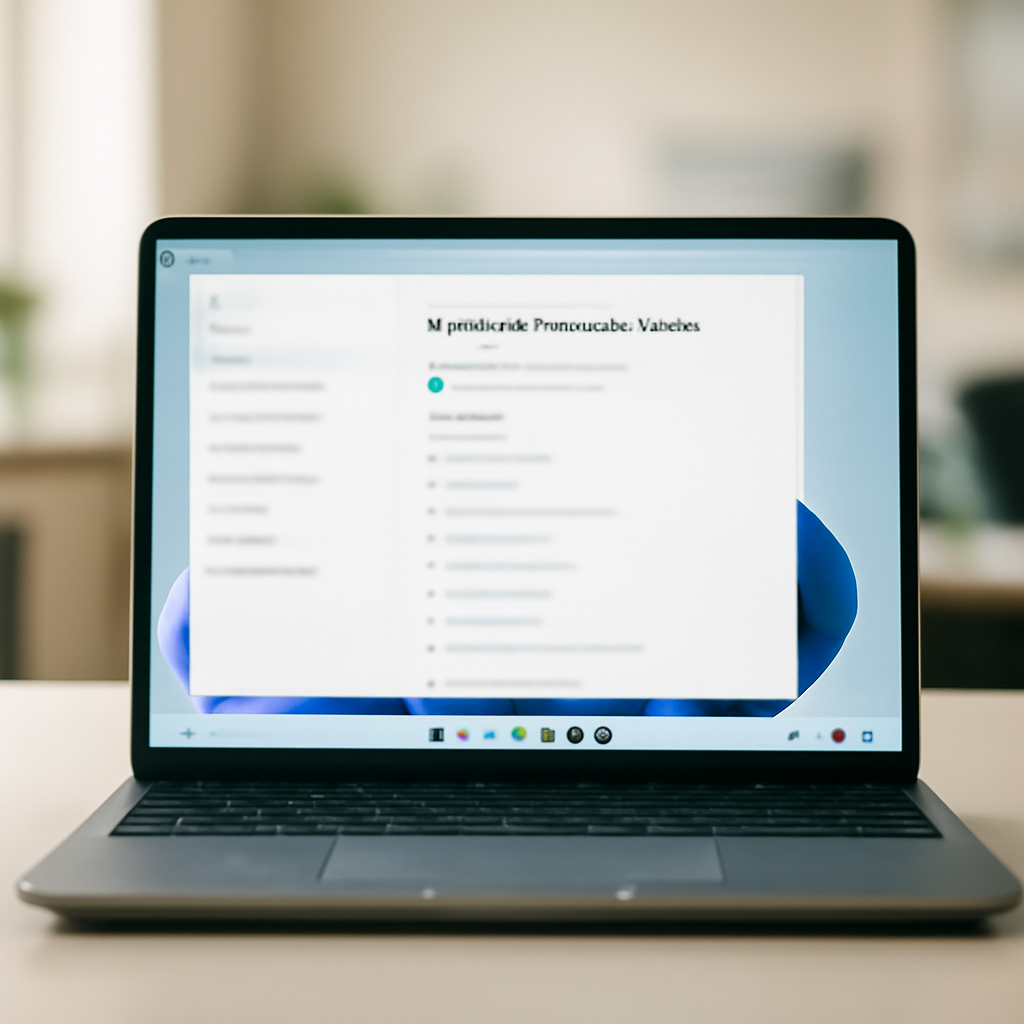 Windows 11 laptop screen shows Microsoft Defender Antivirus settings with green status indicator.