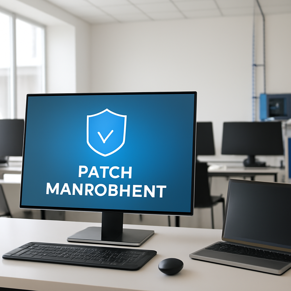Modern software company campus with a clean, neutral-colored cybersecurity operations area.