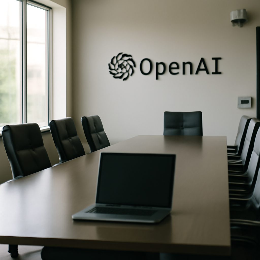 Modern office interior with empty conference room and IT equipment hint.