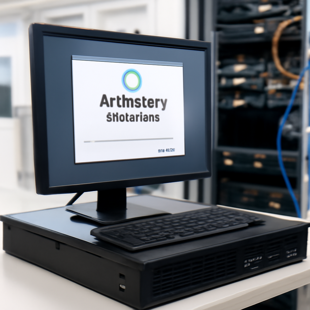Self-hosted Artifactory installation setup in a server room with a focused terminal.