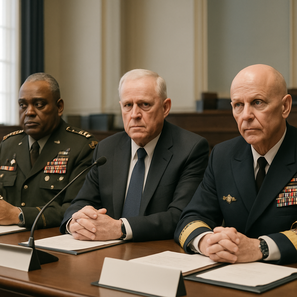 Senior military and defense officials testify before a congressional committee.
