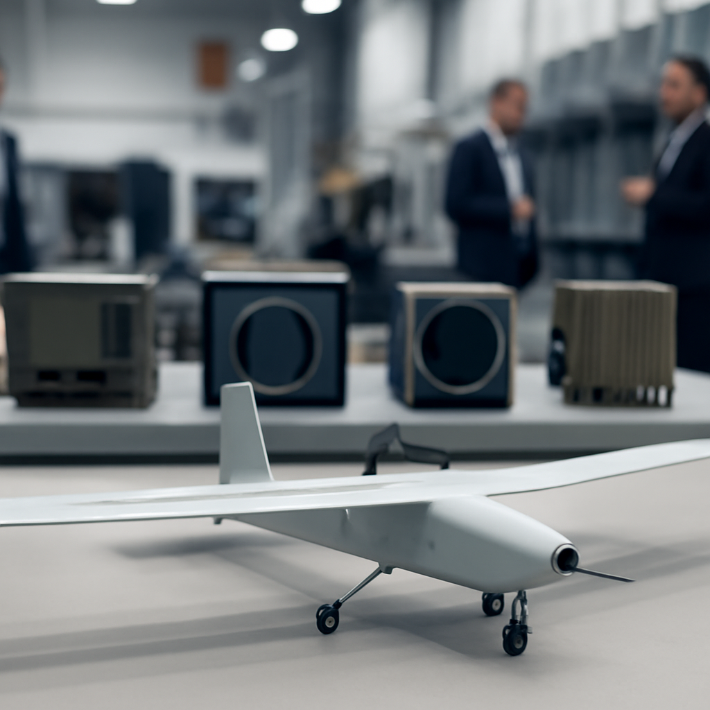 US Department of Defense facility with a small drone and testing equipment.