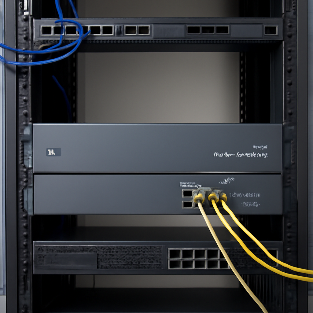 Rack-mounted SonicWall SMA1000 appliance in a network operations setting.