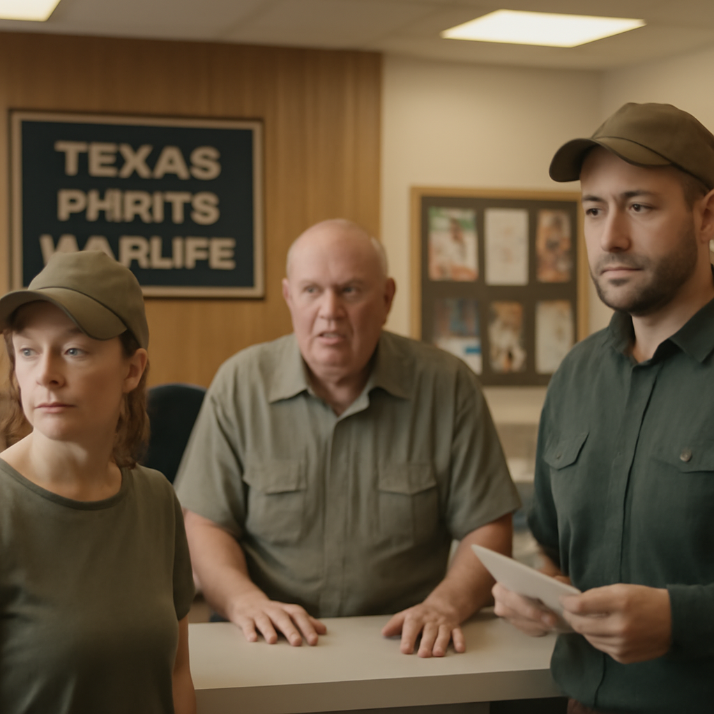 Texas Parks and Wildlife Department office with subtle digital system hint.