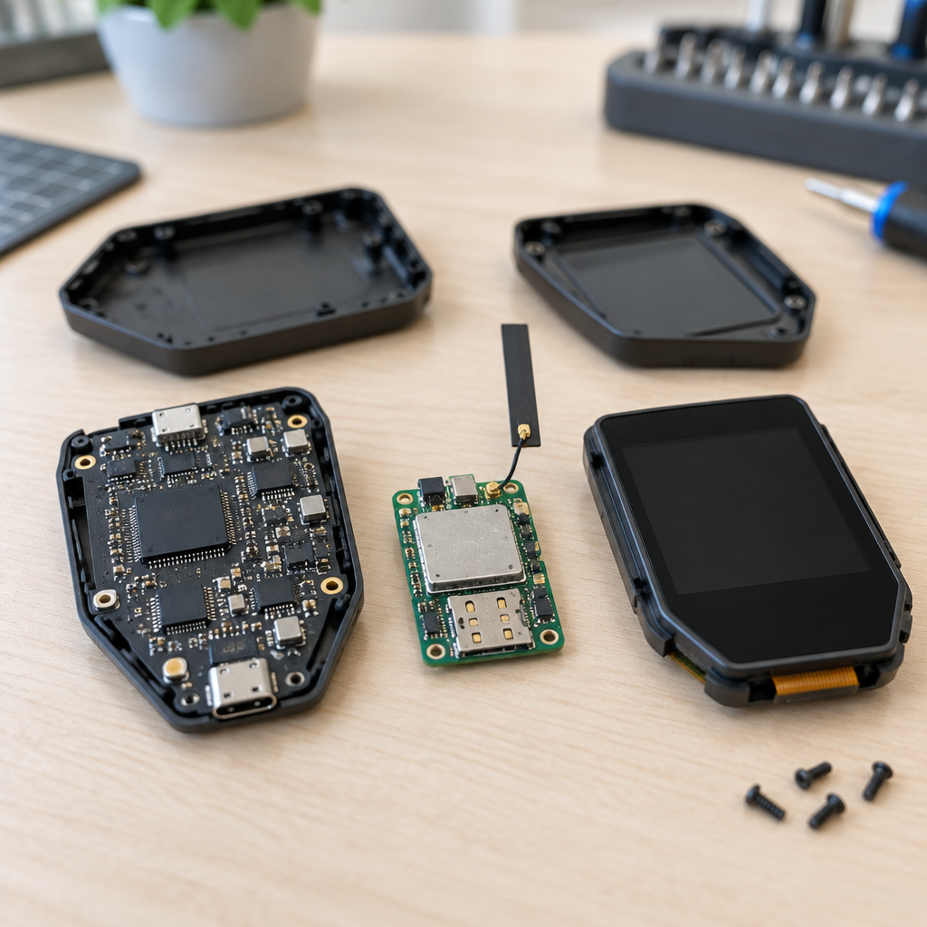 Disassembled Trezor wallet reveals suspicious extra circuit board with cellular module.