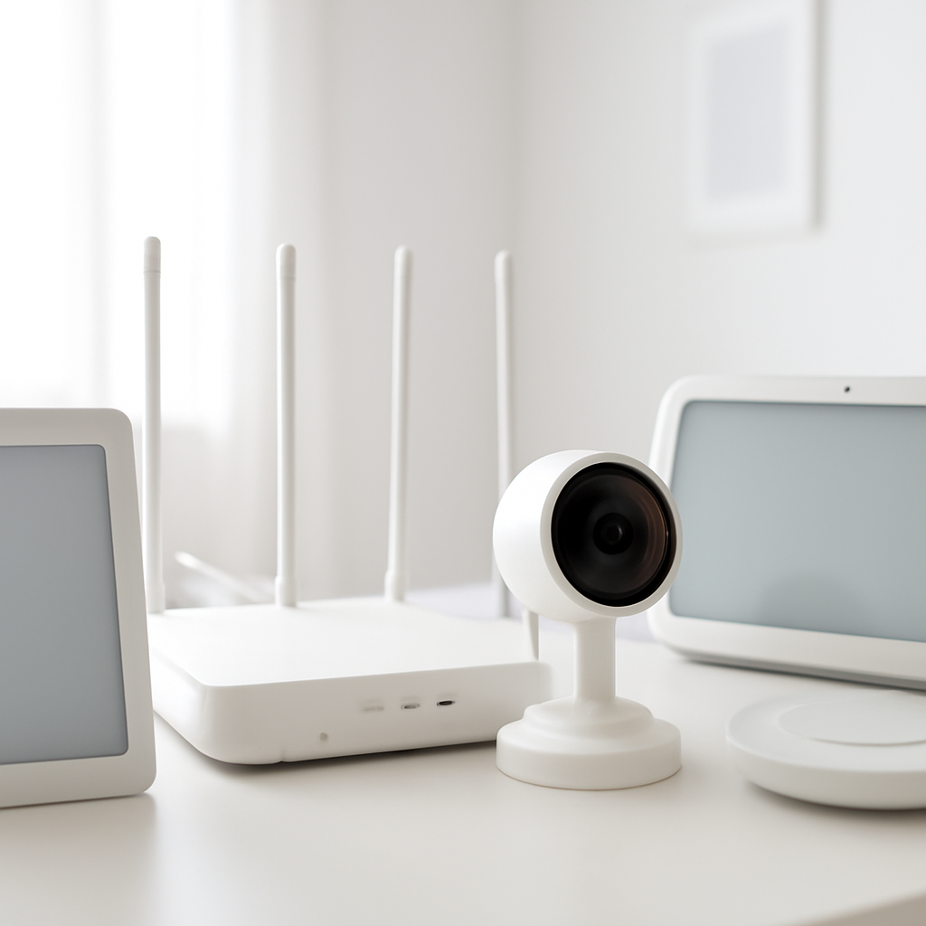 Modern smart home network setup with various connected devices.