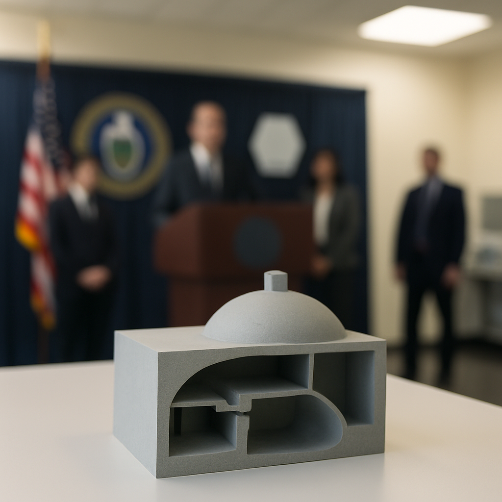 US Department of Energy facility with a large model of a nuclear bunker.