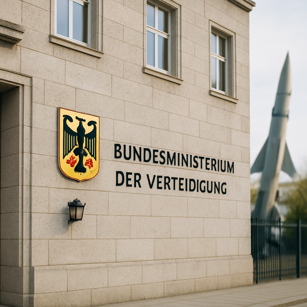 German Ministry of Defense building in Berlin with subtle military hint.