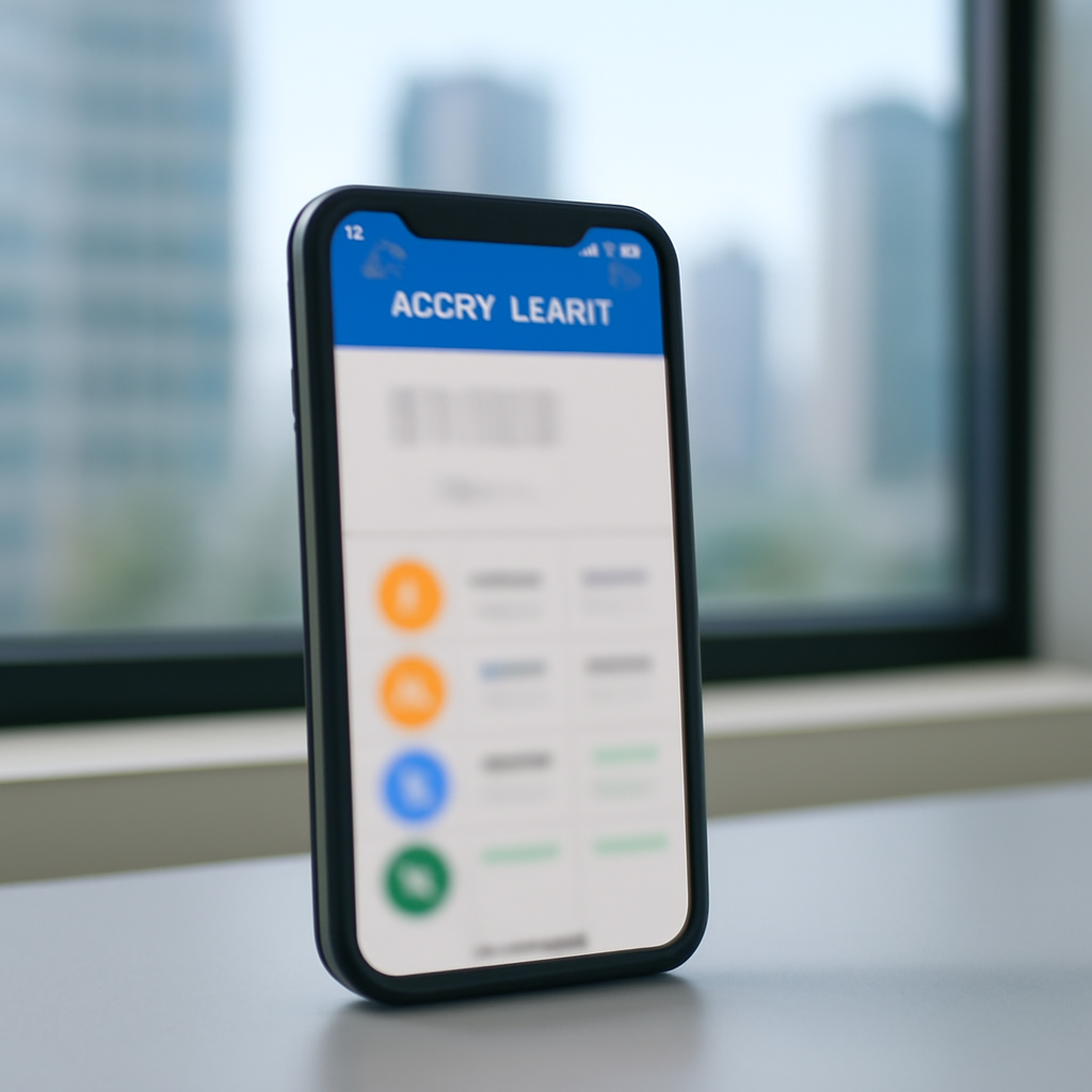Cryptocurrency wallet app on a smartphone screen on a clean, neutral surface.