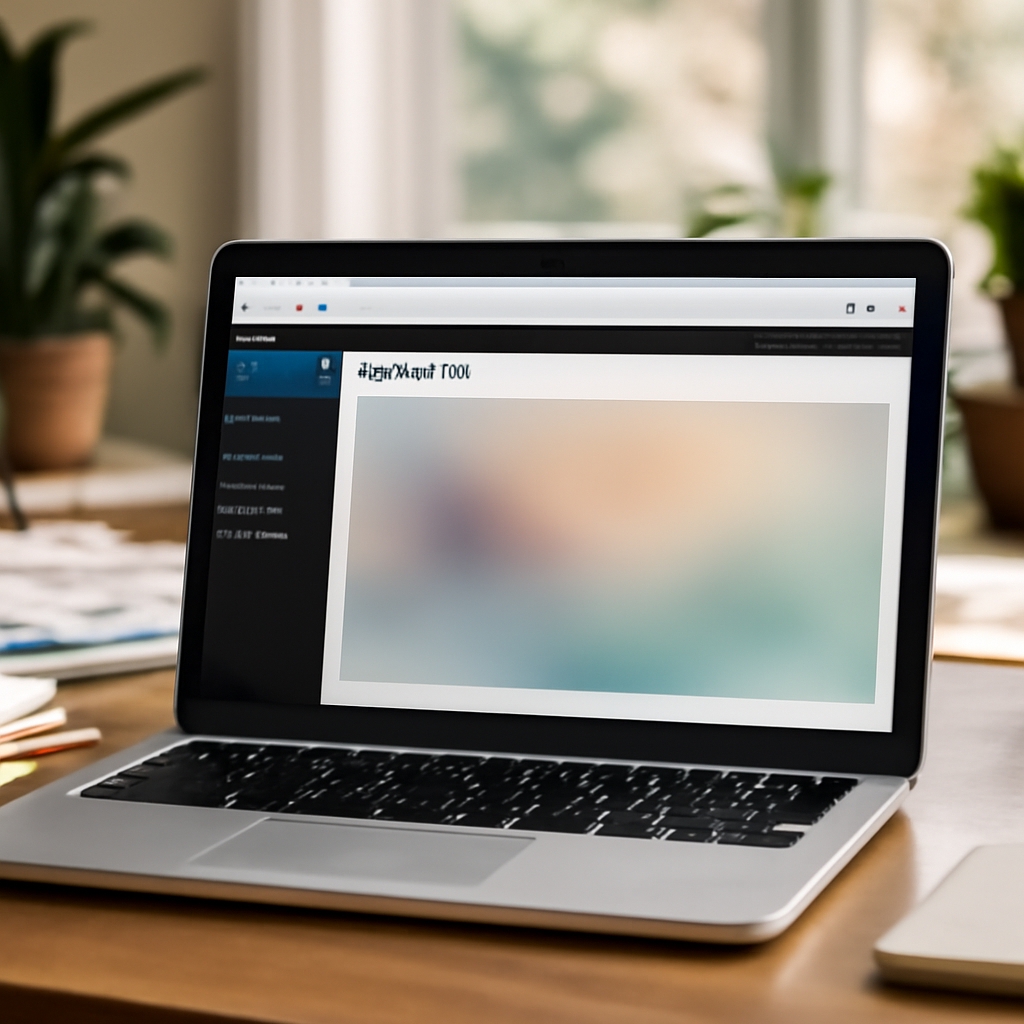 WordPress admin dashboard on laptop with theme installation page.
